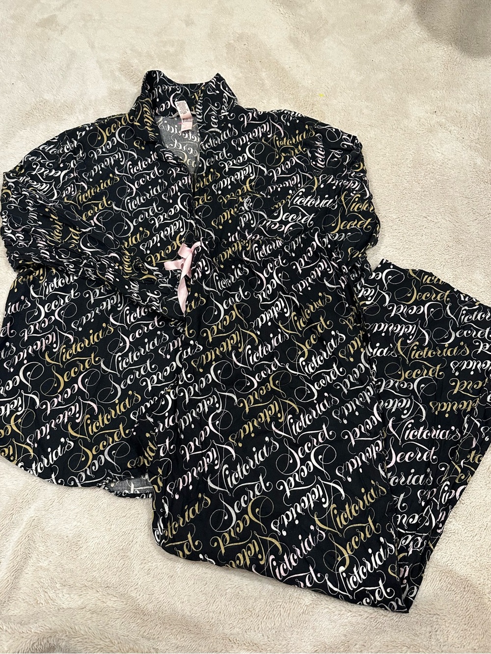 NWT victoria’s secret pink pajamas set size extra large